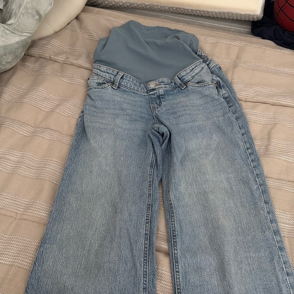 H&M Blue Flare Wide Leg Jeans with Classic Denim Style